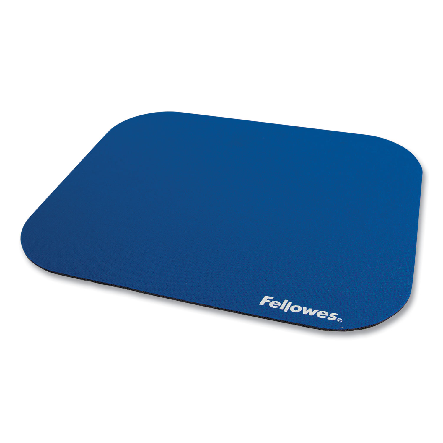 Fellowes® Polyester Mouse Pad, Nonskid Rubber Base, 9 x 8, Blue