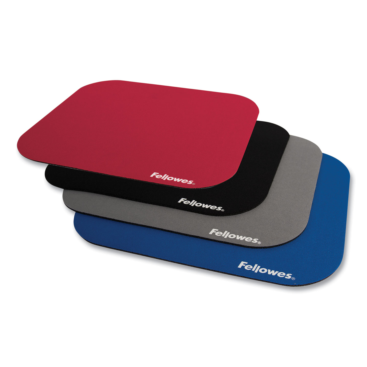 Fellowes® Polyester Mouse Pad, Nonskid Rubber Base, 9 x 8, Blue