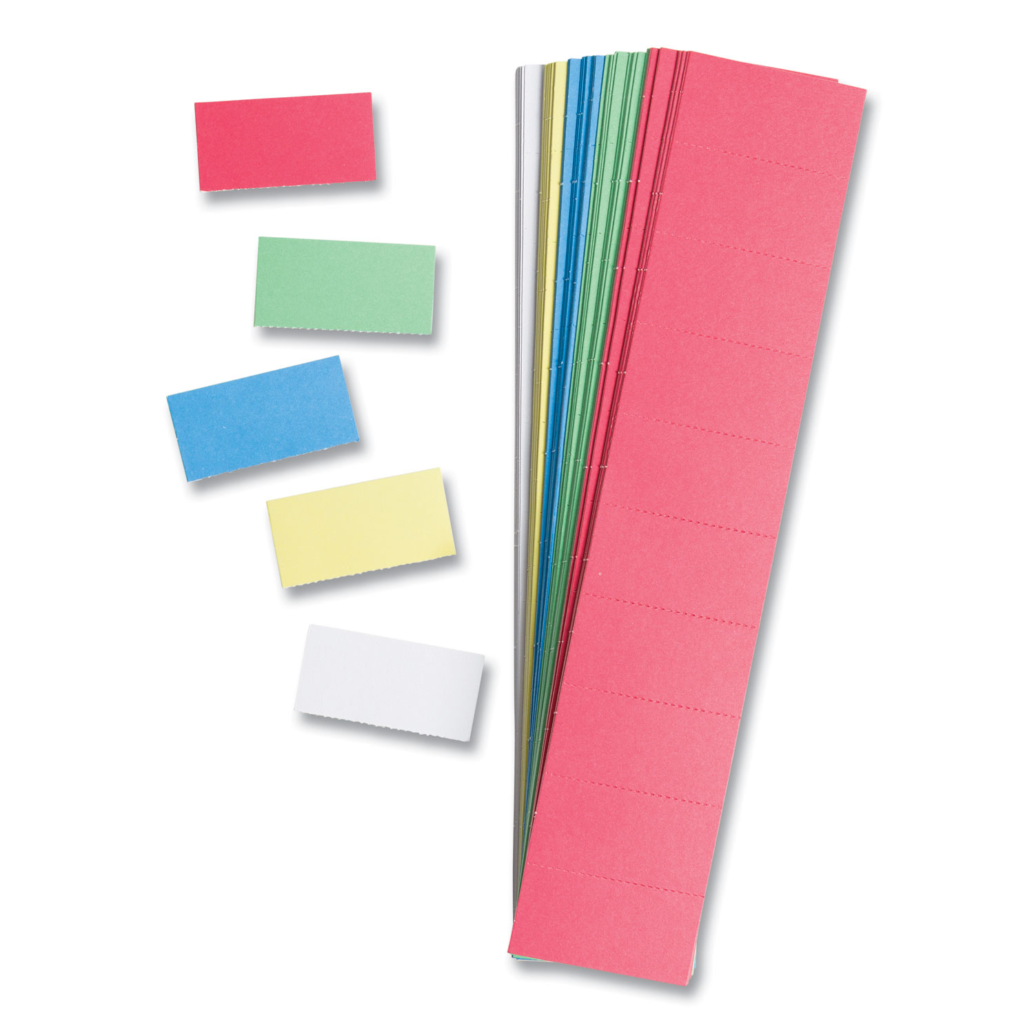 U Brands Data Card Replacement, 2 x 1, Assorted Colors, 1000/Pack