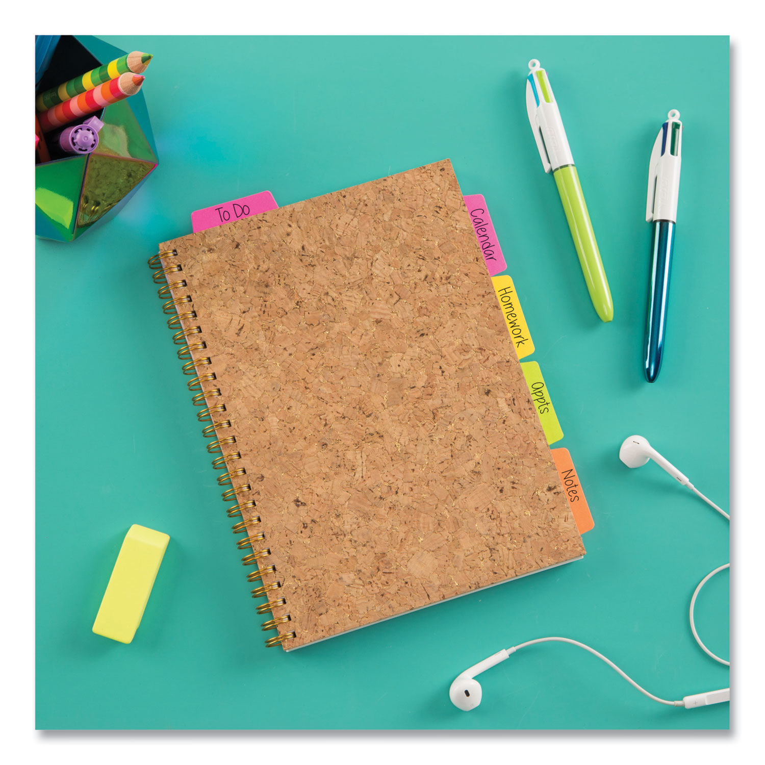 Avery® Ultra Tabs Repositionable Margin Tabs, 1/5-Cut Tabs, Assorted Neon, 2.5