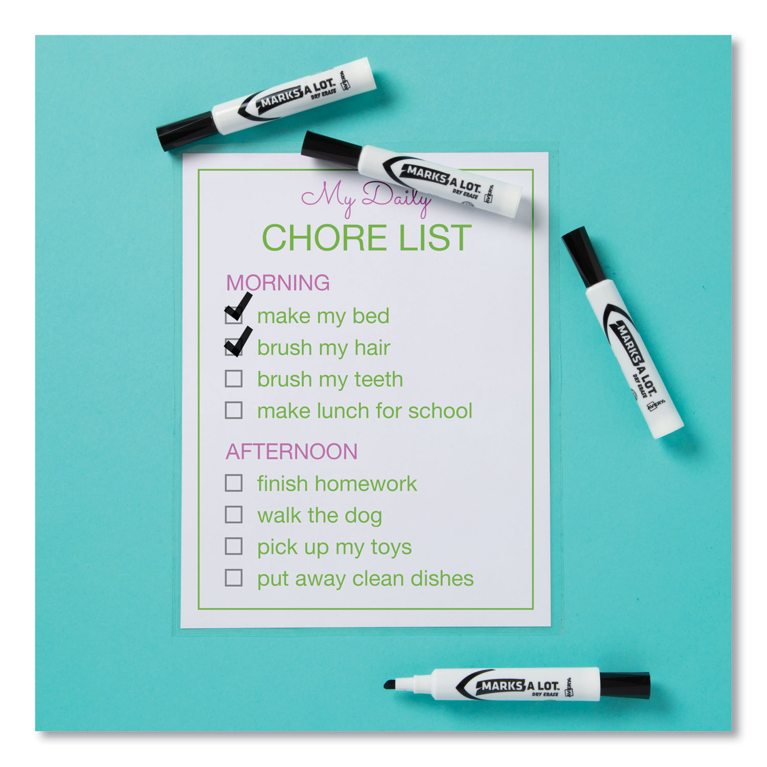 Avery® Marks-A-Lot Desk-Style Dry Erase Marker, Chisel Tip, Black, 36/Pack