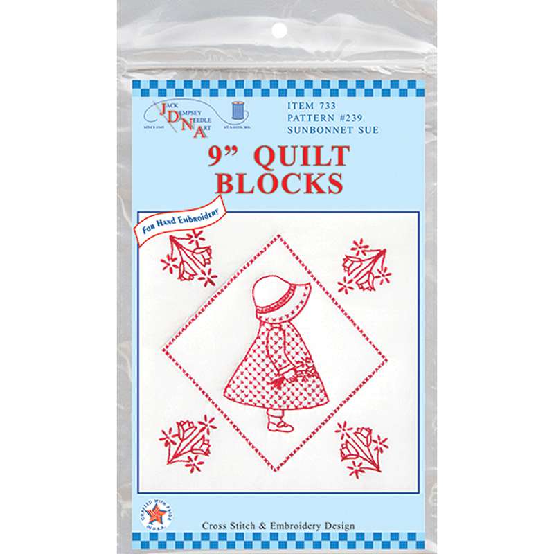 Stamped White Quilt Blocks 9