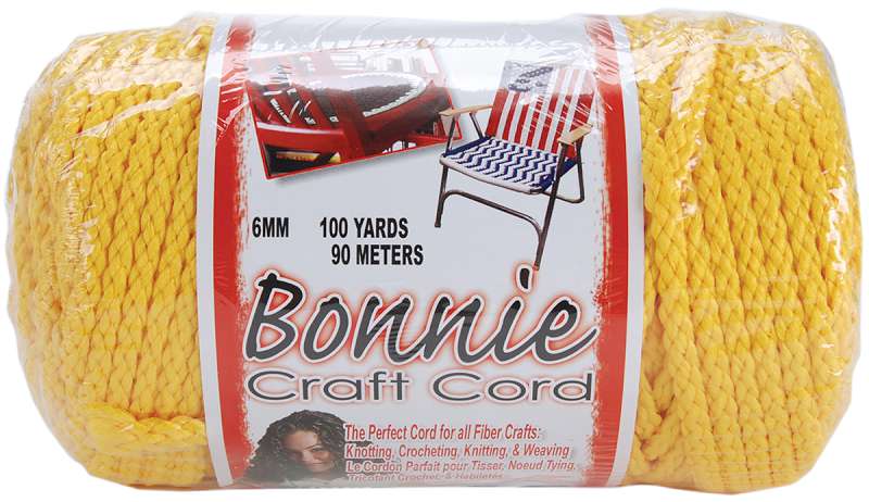 Bonnie Macrame Craft Cord 6mmX100yd Sunshine Yellow