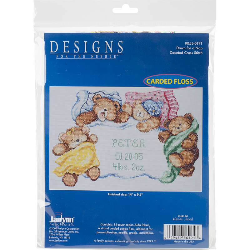 Down For A Nap Sampler Counted Cross Stitch Kit 14