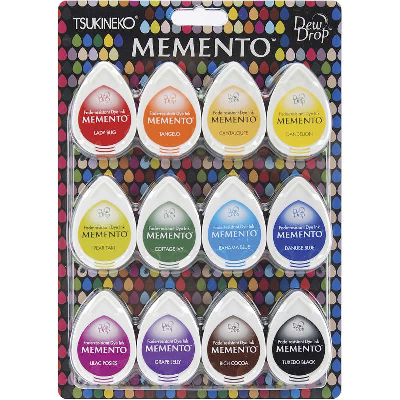 Memento Dew Drop Dye Ink Pads 12/Pkg Gum Drops