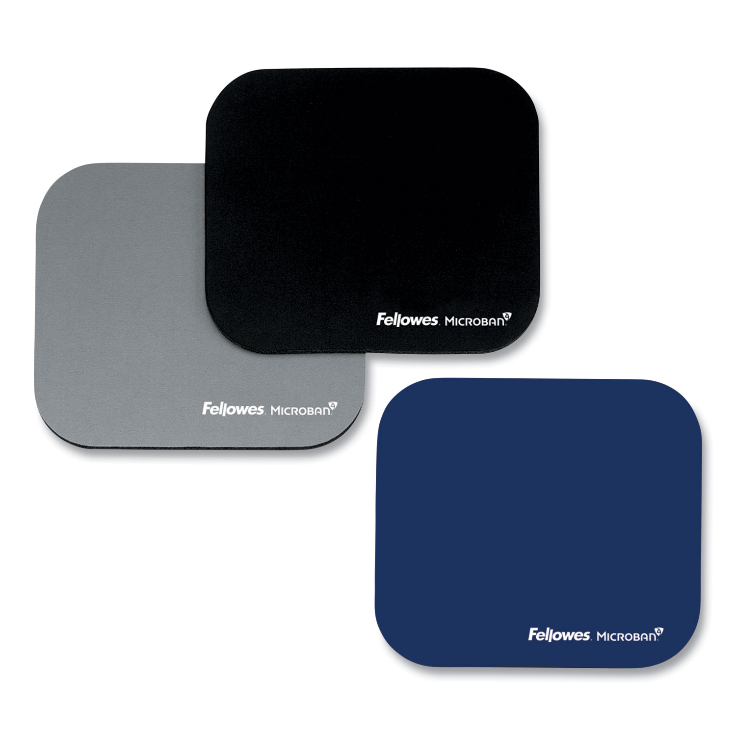 Fellowes® Mouse Pad w/Microban, Nonskid Base, 9 x 8, Black