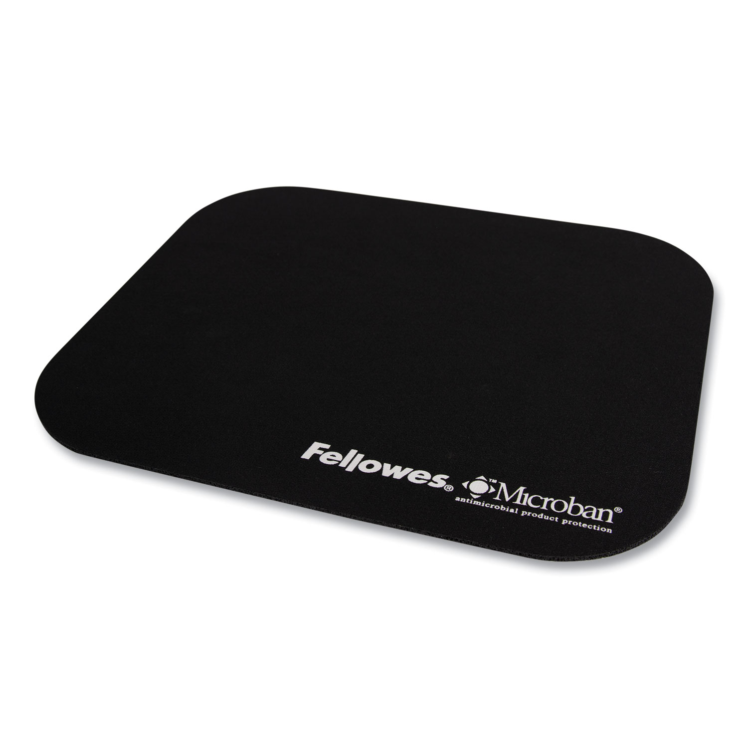 Fellowes® Mouse Pad w/Microban, Nonskid Base, 9 x 8, Black