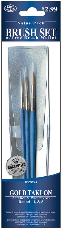 Gold Taklon Value Pack Brush Set 3/Pkg