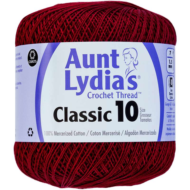 Aunt Lydia's Classic Crochet Thread Size 10 Burgundy