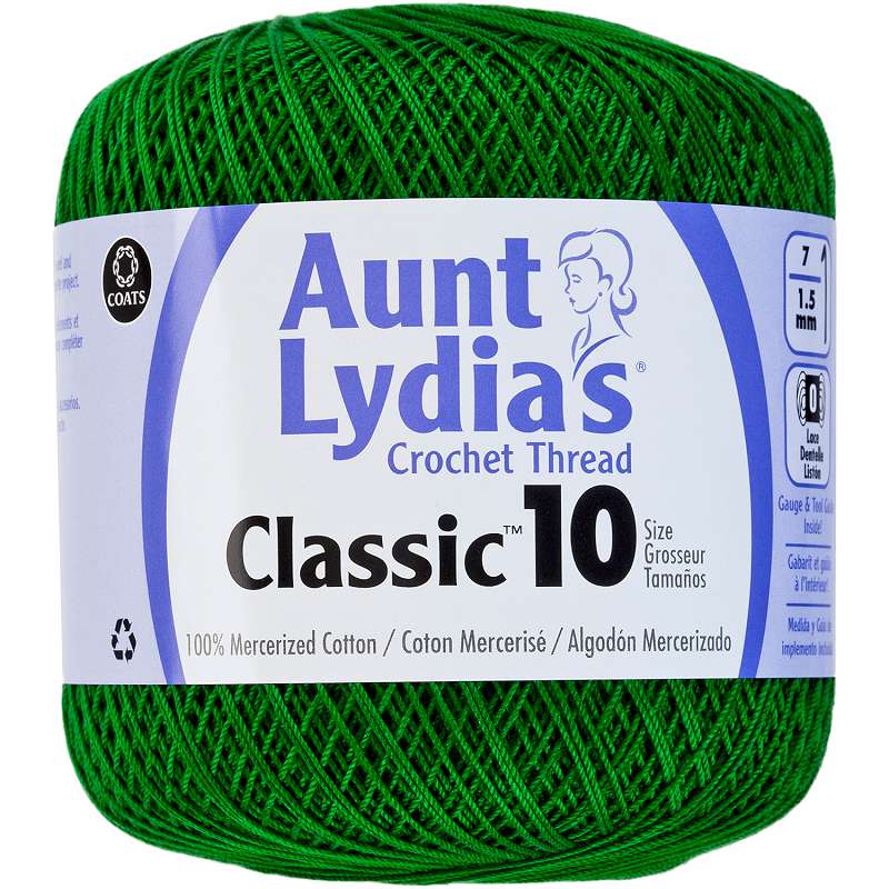 Aunt Lydia's Classic Crochet Thread Size 10 Myrtle Green