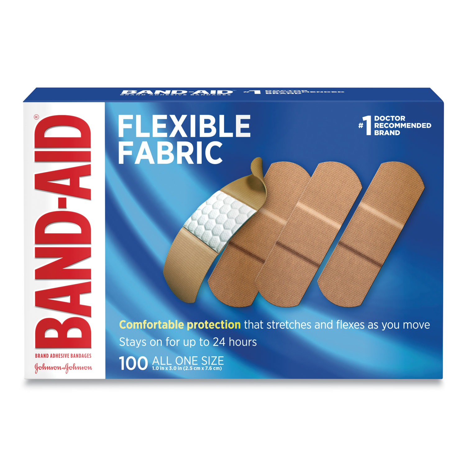 BAND-AID® Flexible Fabric Adhesive Bandages, 1