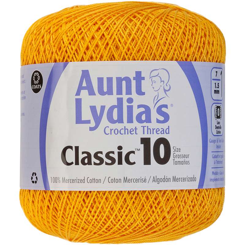 Aunt Lydia's Classic Crochet Thread Size 10 Goldenrod