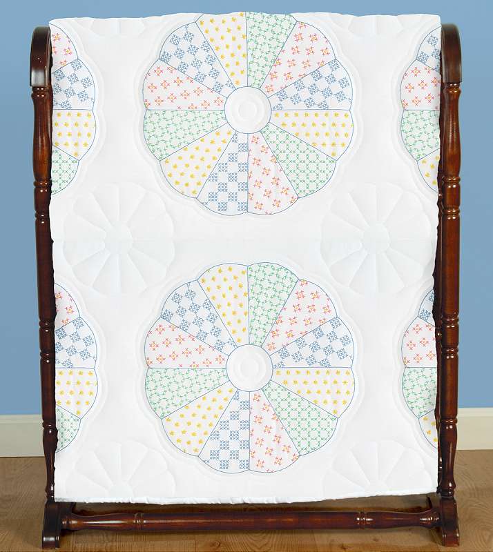 Stamped White Quilt Blocks 18