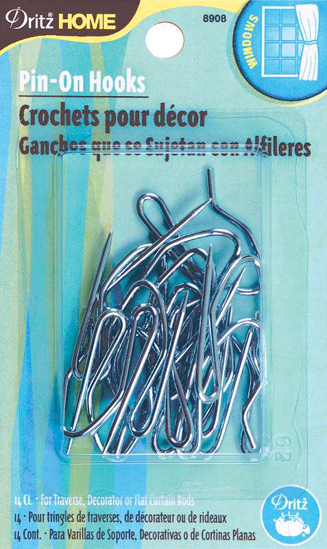 Pin-On Drapery Hooks 14/Pkg