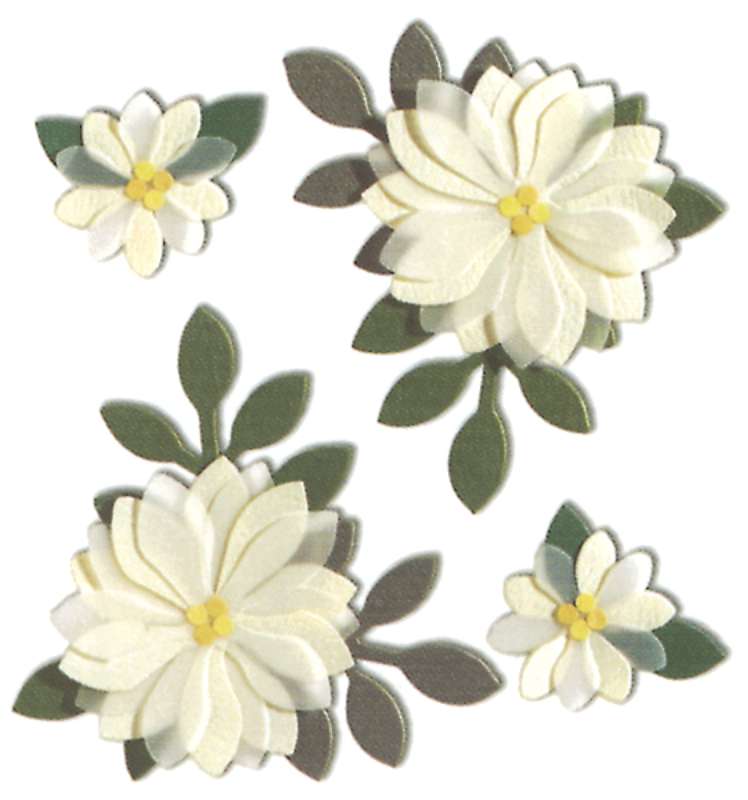 Jolee's Boutique Dimensional Stickers Vanilla Flowers