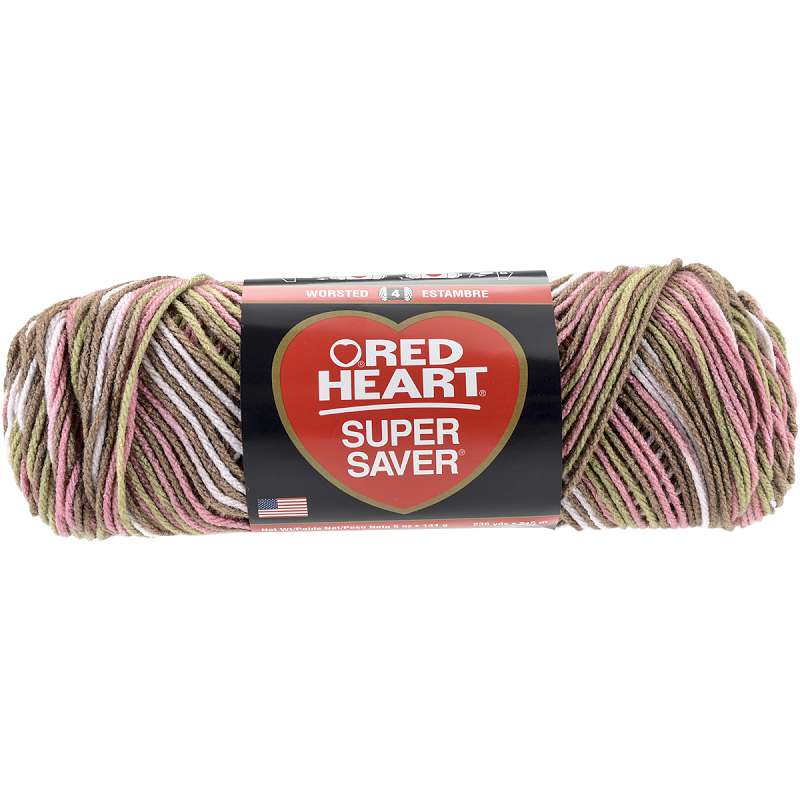 Red Heart Super Saver Yarn Pink Camo