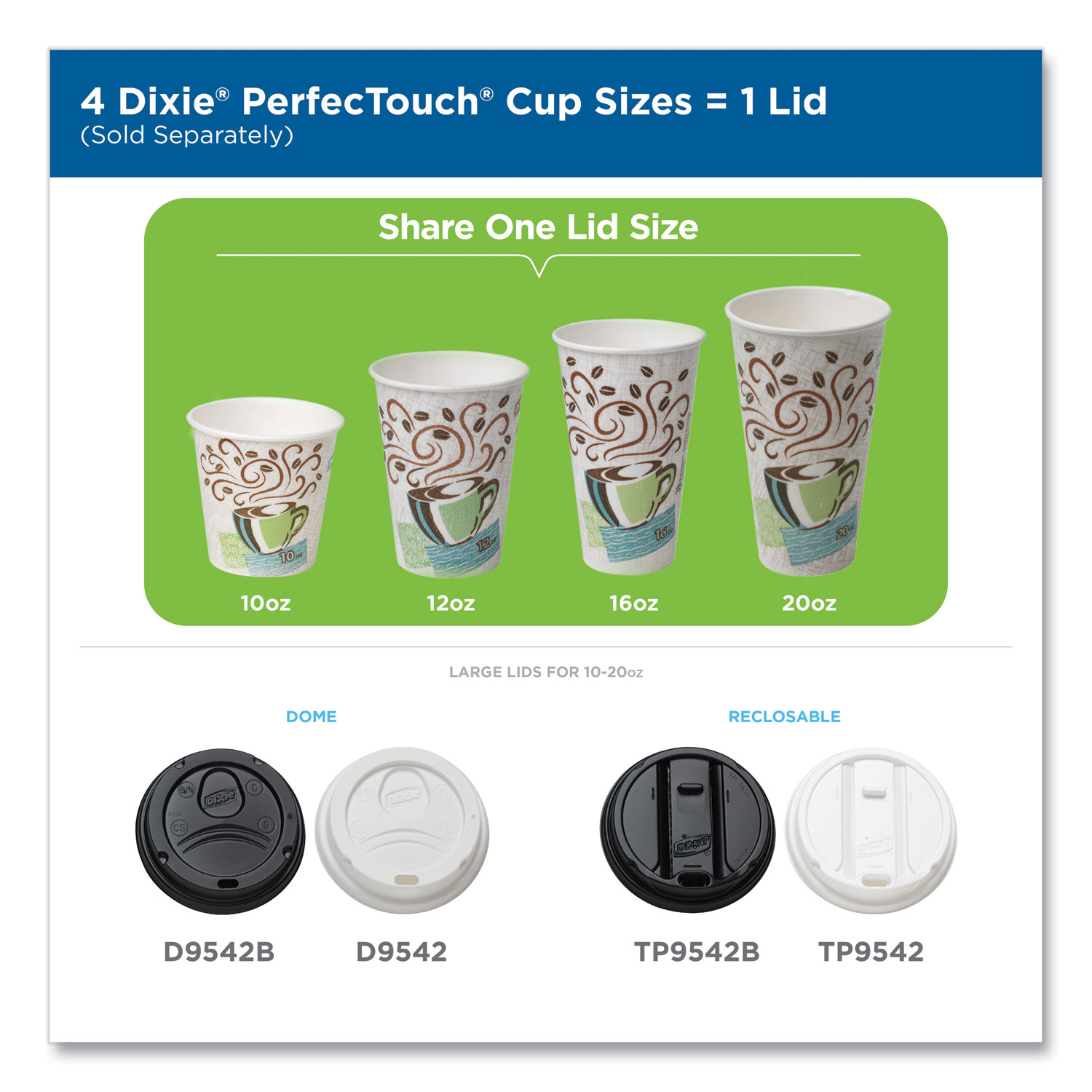 Hot Cups, Paper, 12oz, Coffee Dreams Design, 50 pack