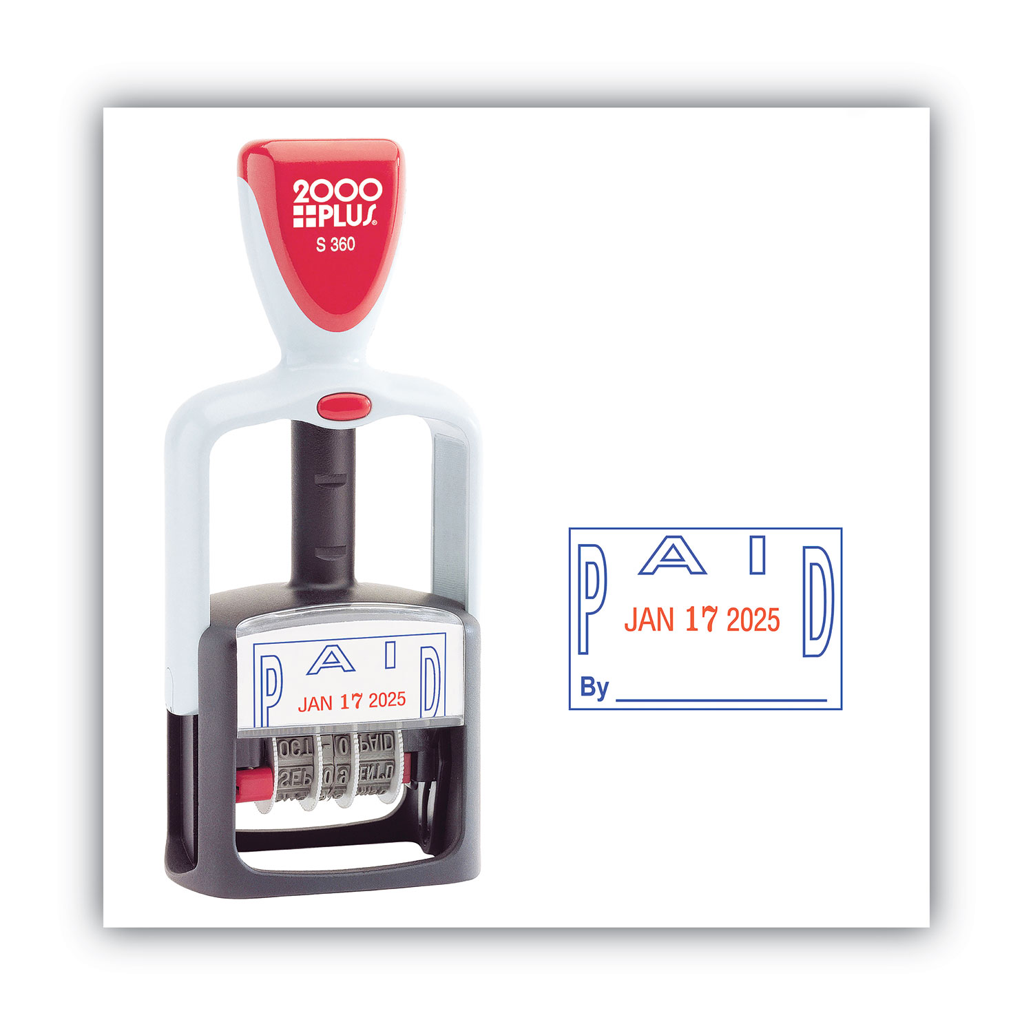 COSCO 2000PLUS® Two-Color Word Dater, 1 3/4 x 1, 
