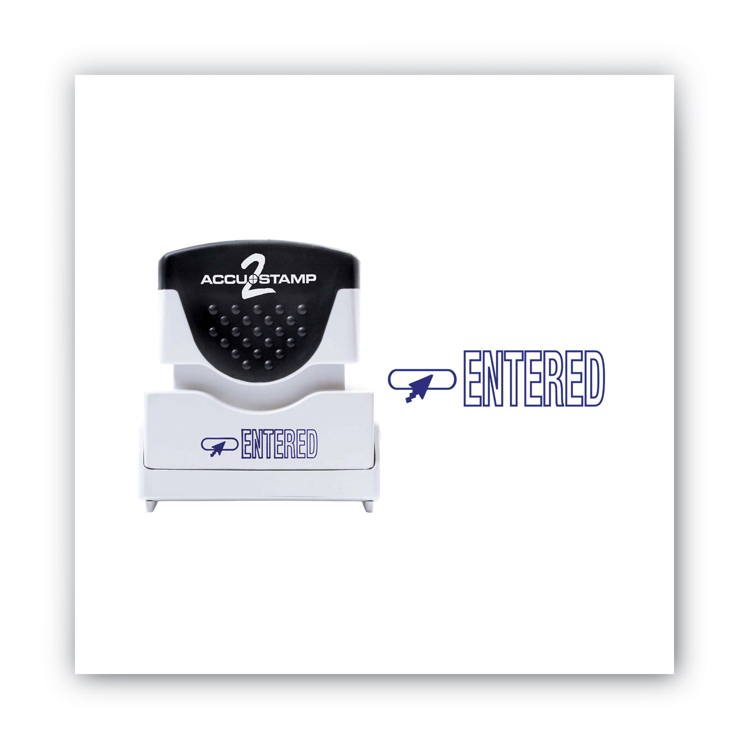 ACCUSTAMP2® Pre-Inked Shutter Stamp with Microban, Blue, ENTERED, 1 5/8 x 1/2