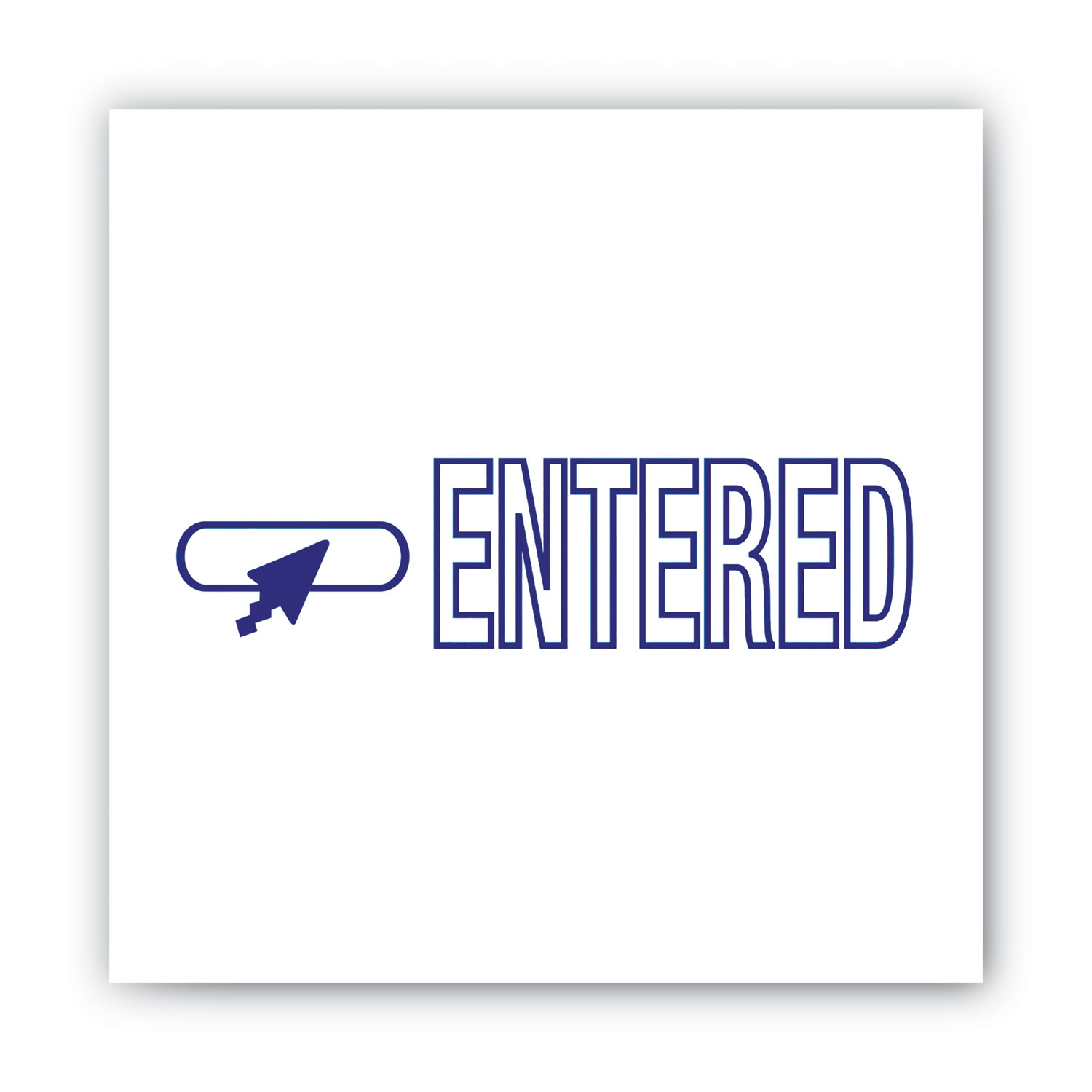 ACCUSTAMP2® Pre-Inked Shutter Stamp with Microban, Blue, ENTERED, 1 5/8 x 1/2