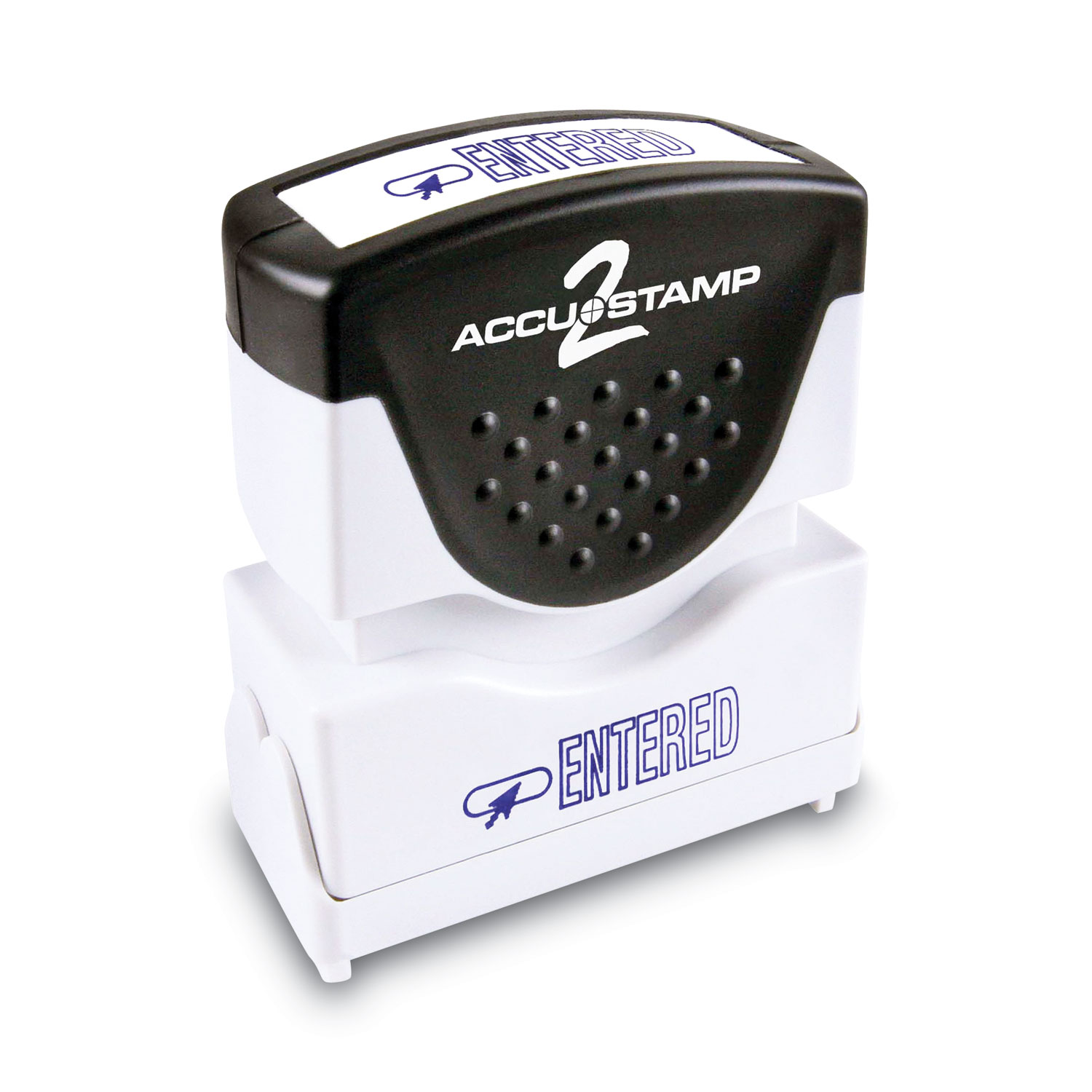 ACCUSTAMP2® Pre-Inked Shutter Stamp with Microban, Blue, ENTERED, 1 5/8 x 1/2