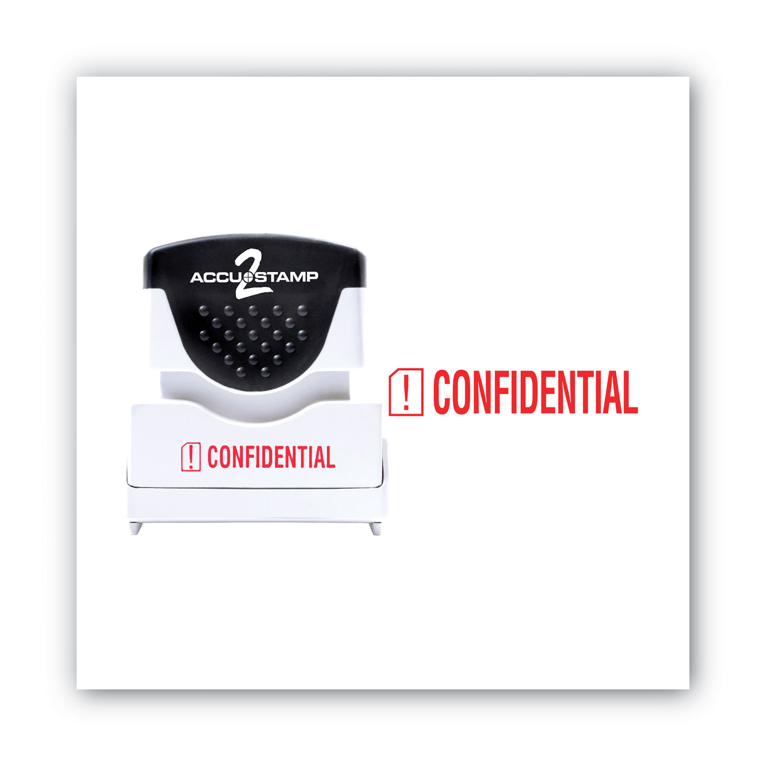 ACCUSTAMP2® Pre-Inked Shutter Stamp with Microban, Red, CONFIDENTIAL, 1 5/8 x 1/