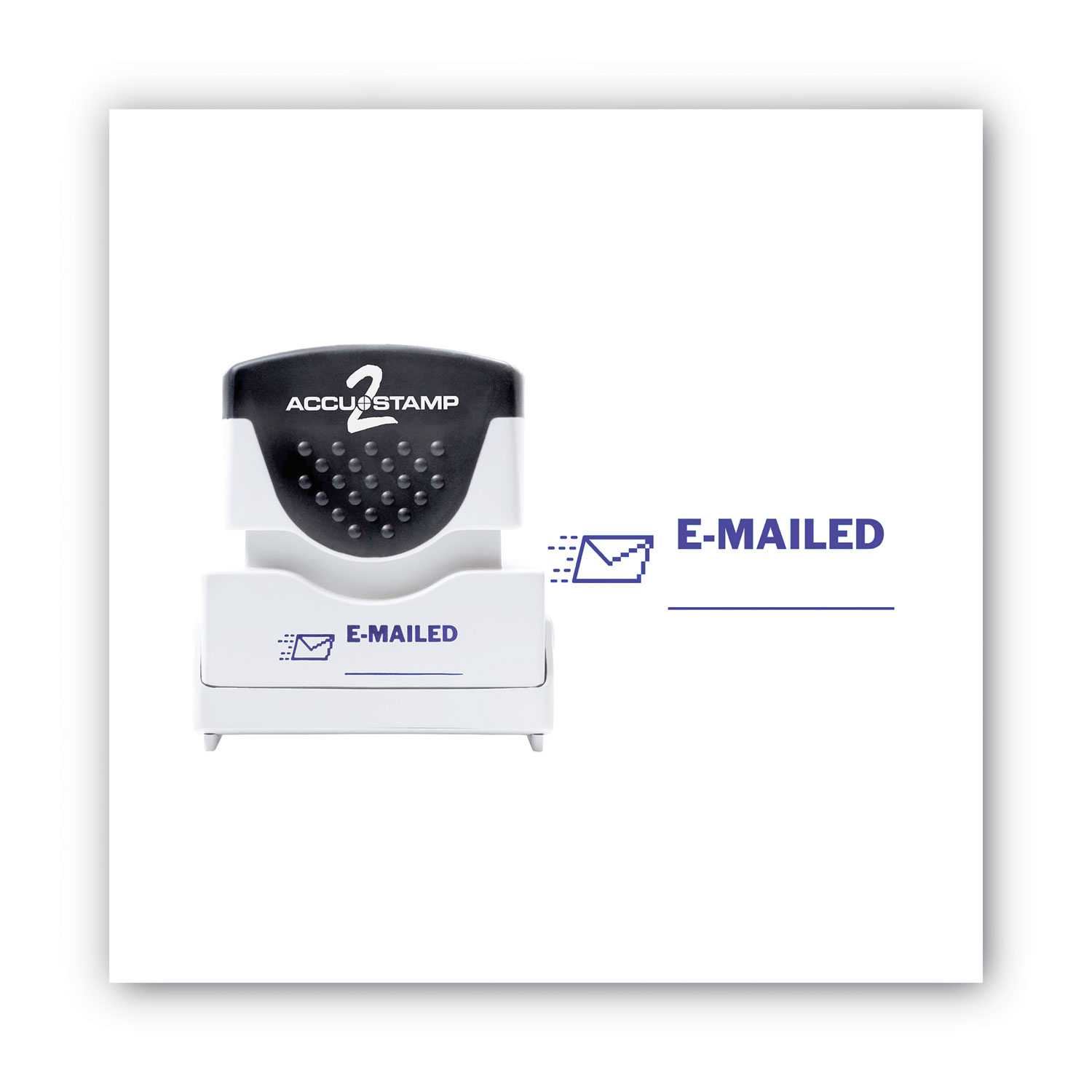 ACCUSTAMP2® Pre-Inked Shutter Stamp with Microban, Blue, EMAILED, 1 5/8 x 1/2