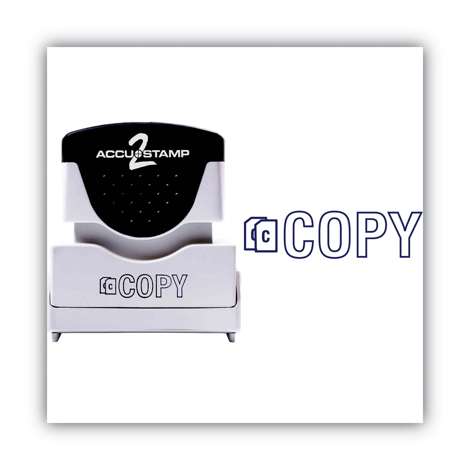 ACCUSTAMP2® Pre-Inked Shutter Stamp with Microban, Blue, COPY, 1 5/8 x 1/2
