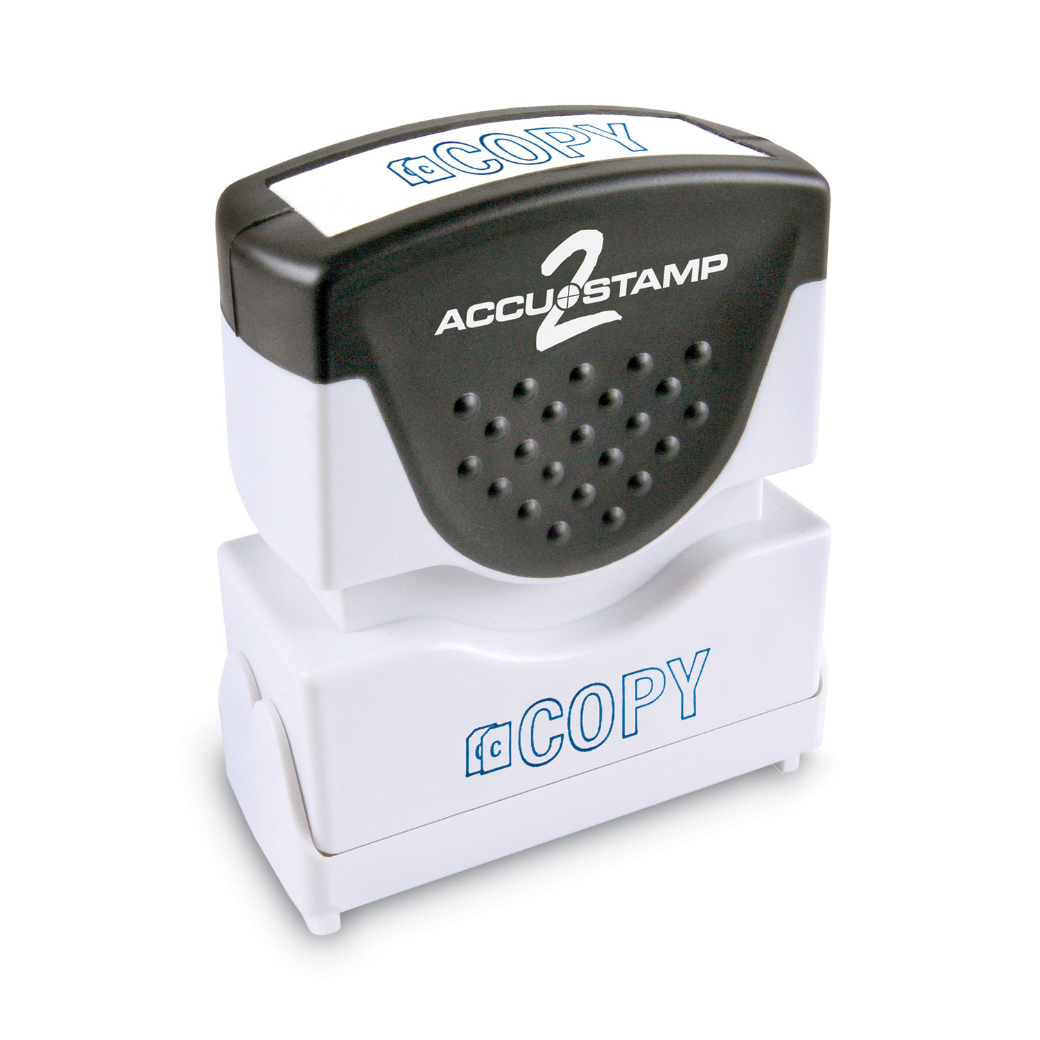 ACCUSTAMP2® Pre-Inked Shutter Stamp with Microban, Blue, COPY, 1 5/8 x 1/2
