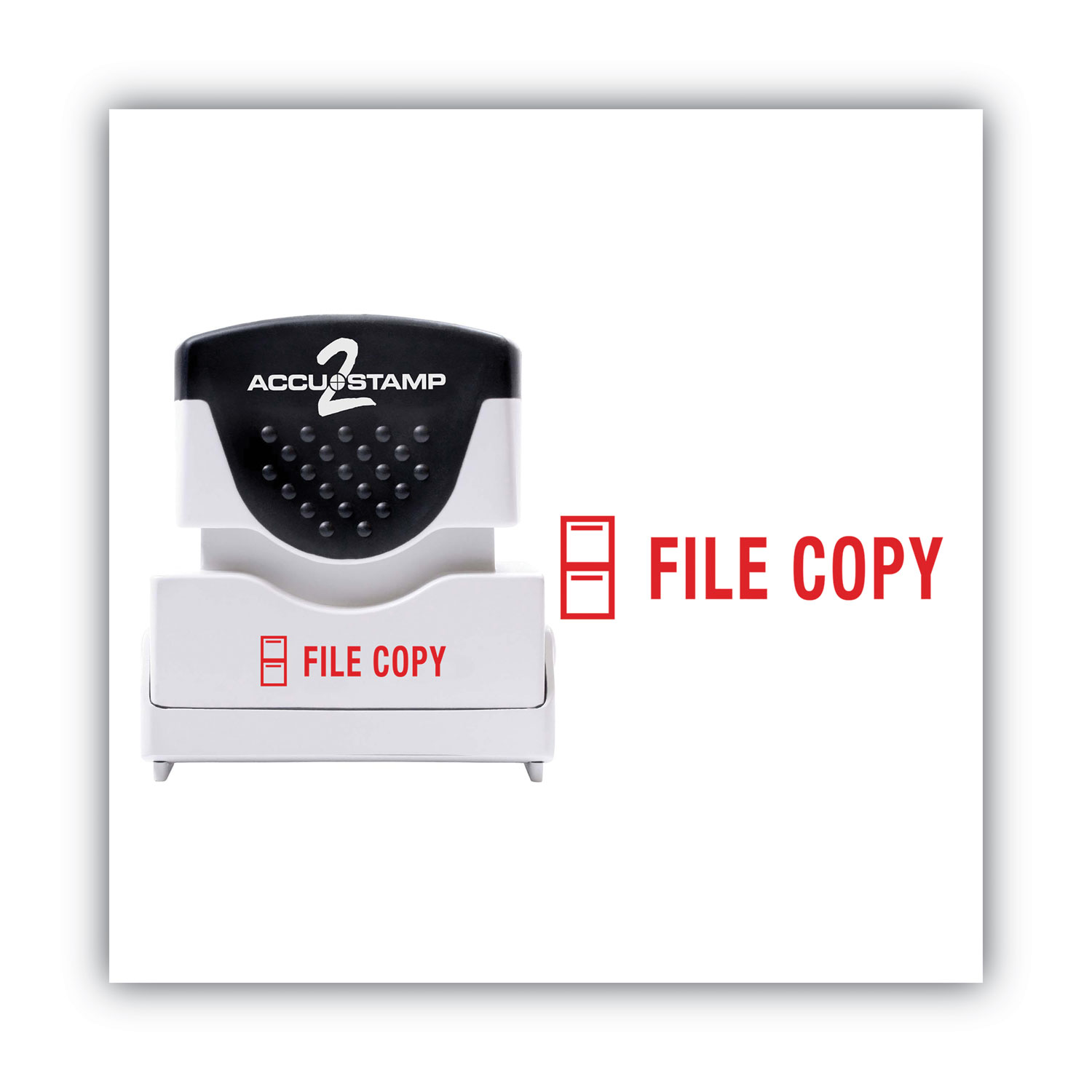 ACCUSTAMP2® Pre-Inked Shutter Stamp with Microban, Red, FILE COPY, 1 5/8 x 1/2