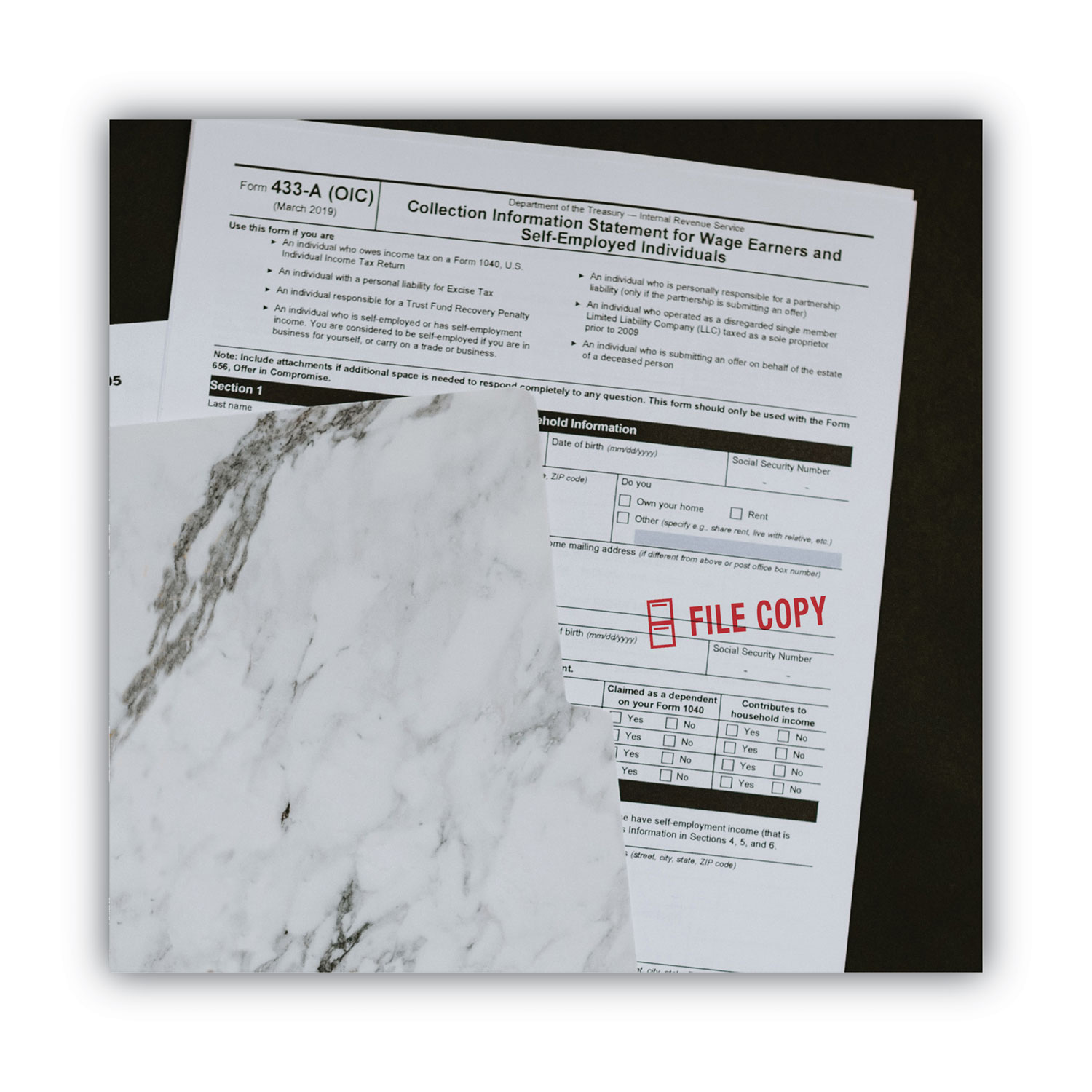 ACCUSTAMP2® Pre-Inked Shutter Stamp with Microban, Red, FILE COPY, 1 5/8 x 1/2