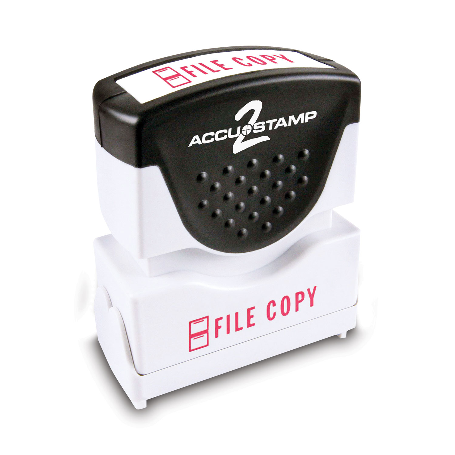 ACCUSTAMP2® Pre-Inked Shutter Stamp with Microban, Red, FILE COPY, 1 5/8 x 1/2