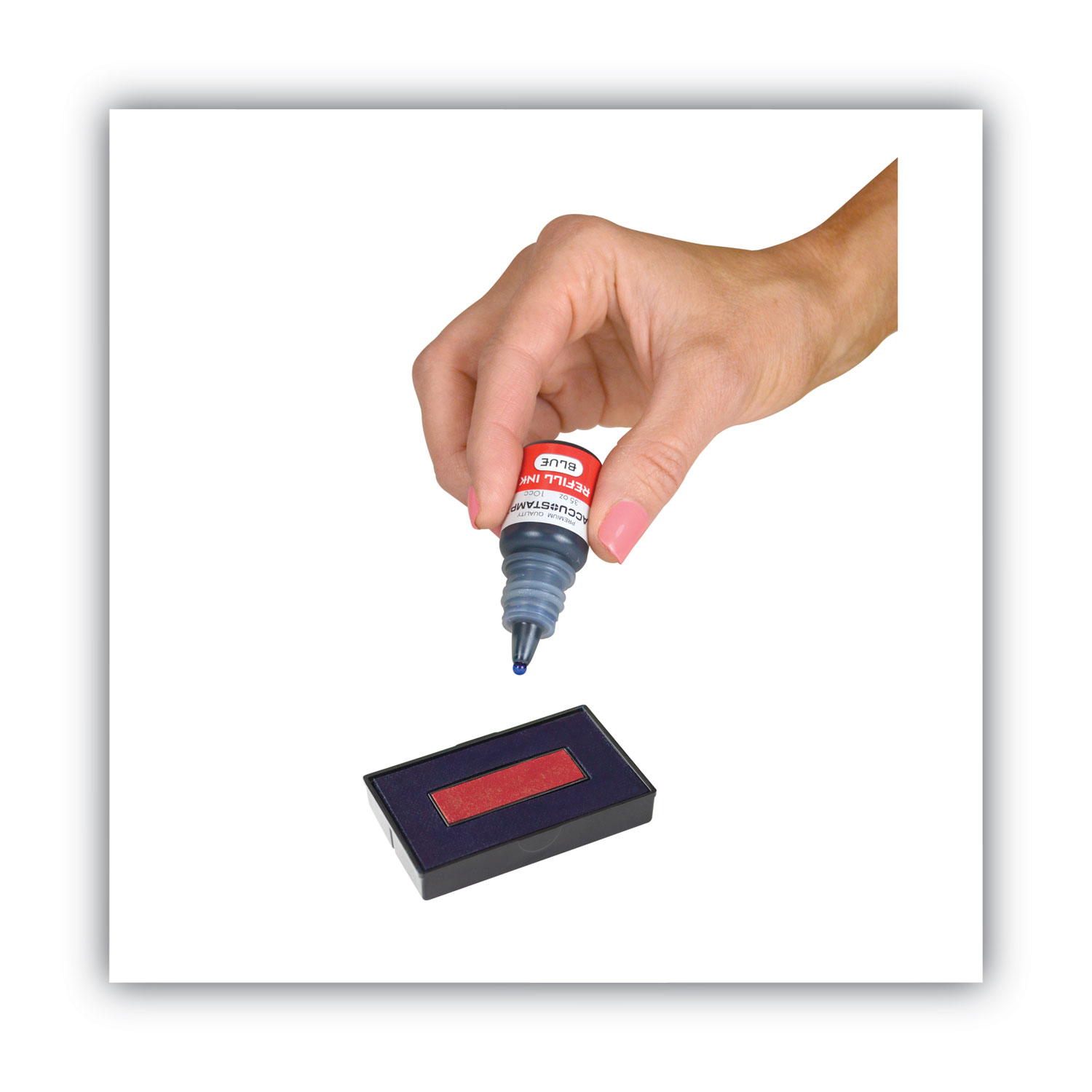 COSCO ACCU-STAMP Gel Ink Refill, Blue, 0.35 oz Bottle