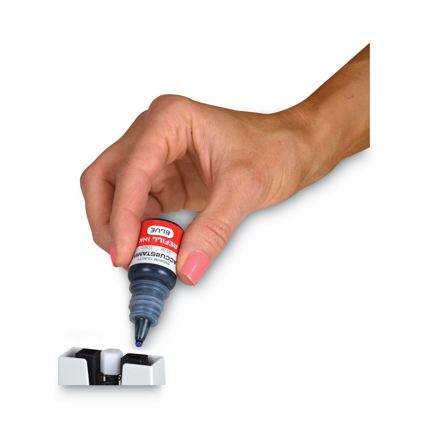 COSCO ACCU-STAMP Gel Ink Refill, Blue, 0.35 oz Bottle