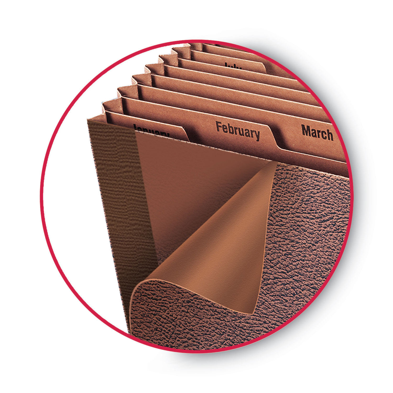 Smead® Jan-Dec Open Expanding File, 12 Pocket, Letter, Redrope Printed