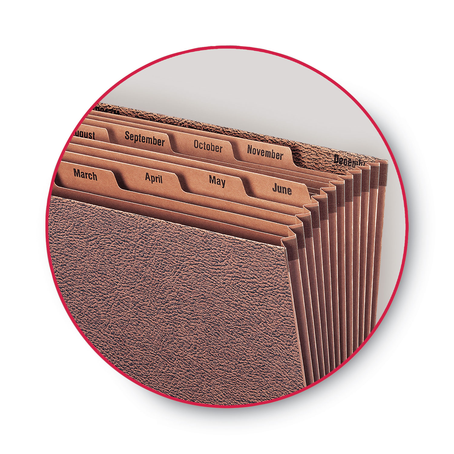 Smead® Jan-Dec Open Expanding File, 12 Pocket, Letter, Redrope Printed