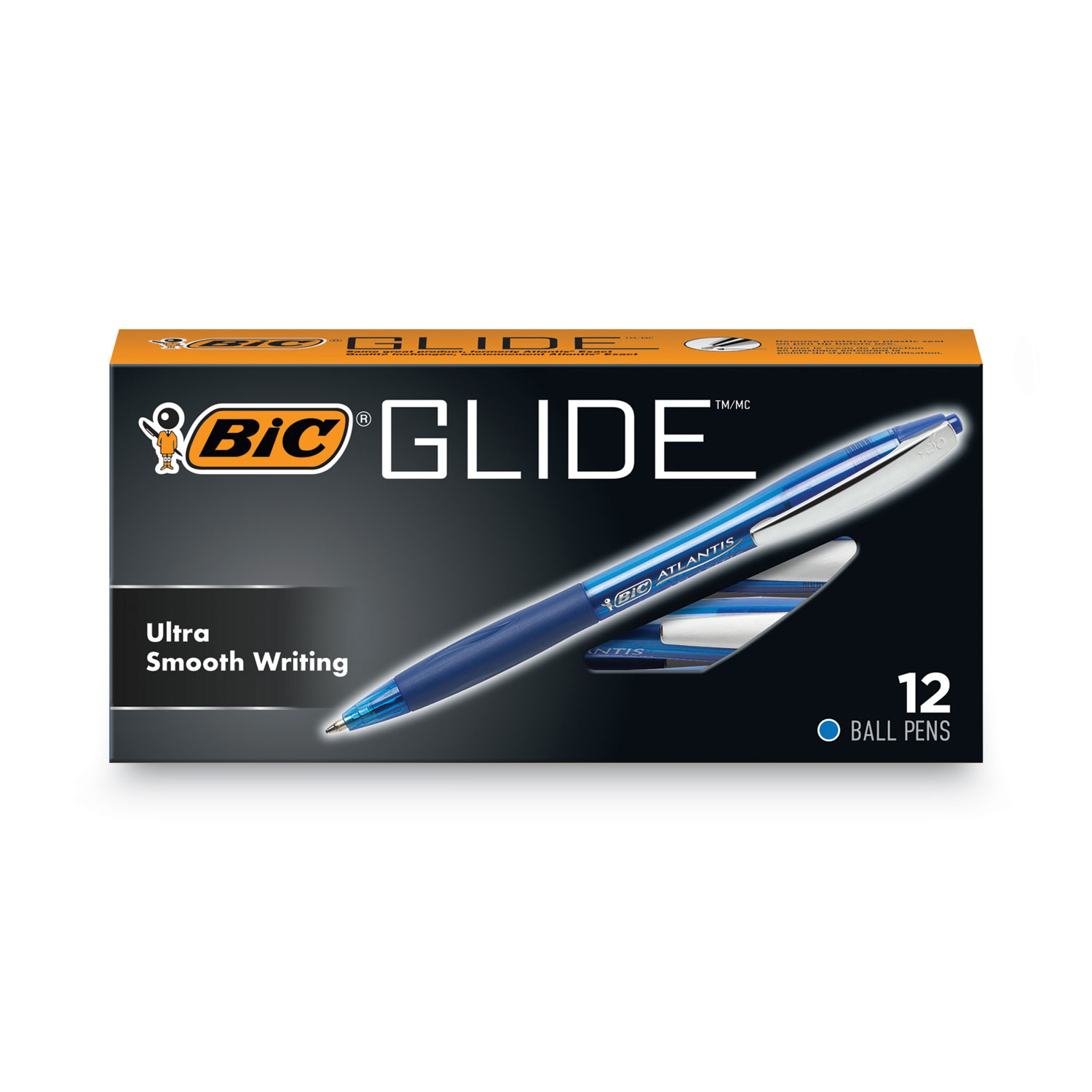 BIC® Atlantis Original Retractable Ballpoint Pen, Blue Ink, Medium, 1mm, Dozen