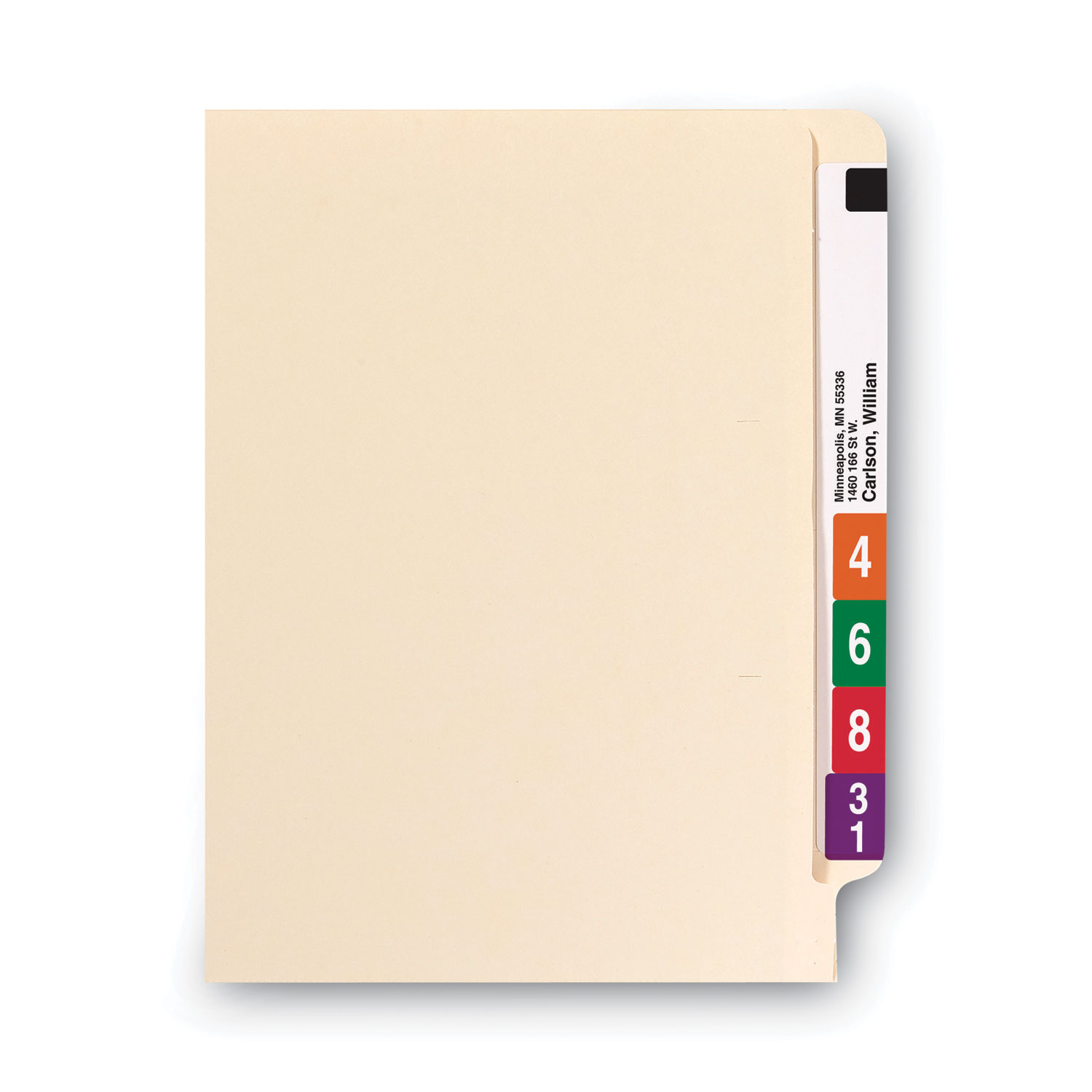 Smead® Folders, Straight Cut, Reinforced End Tab, Letter, Manila, 100/Box