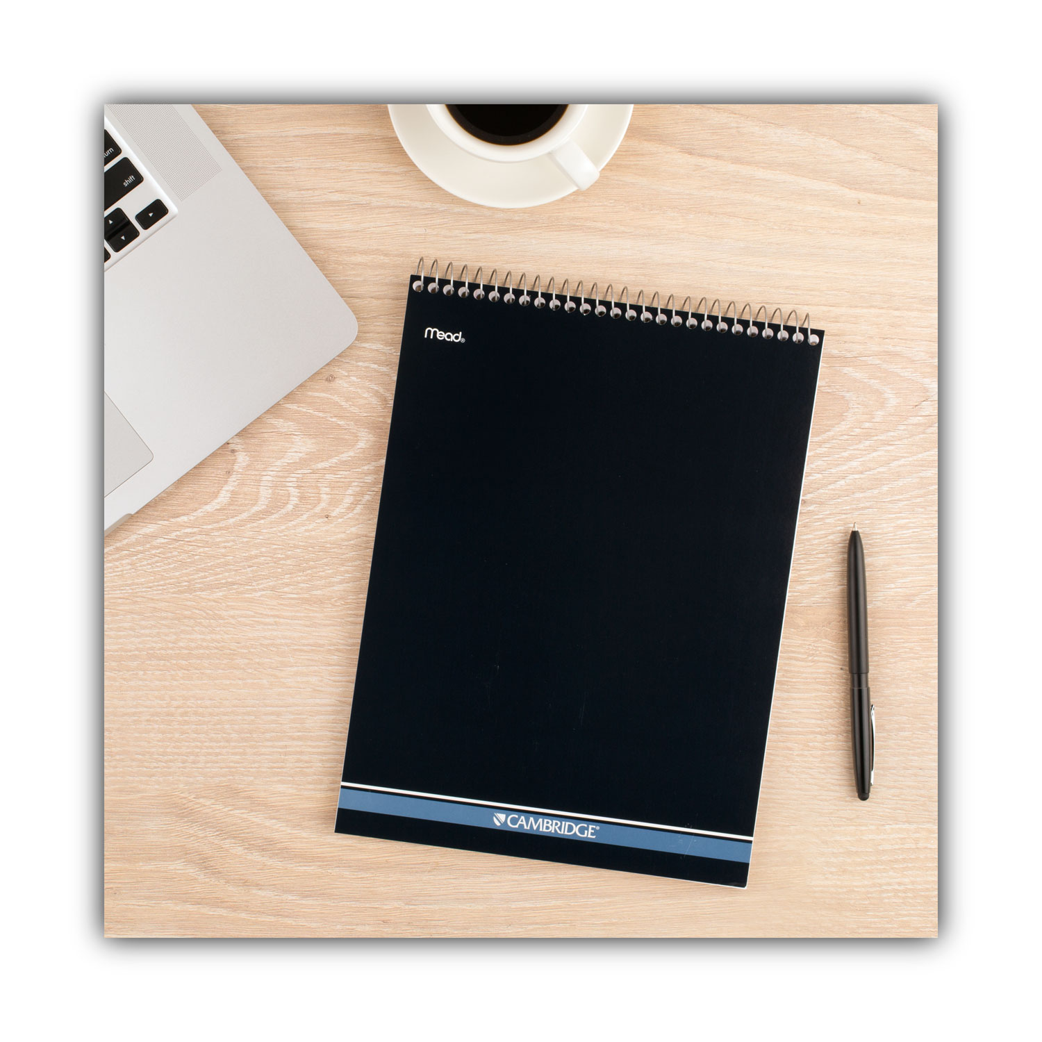 Cambridge® Stiff Back Wire Bound Notebook, College Rule, 8 1/2 x 11, White Paper