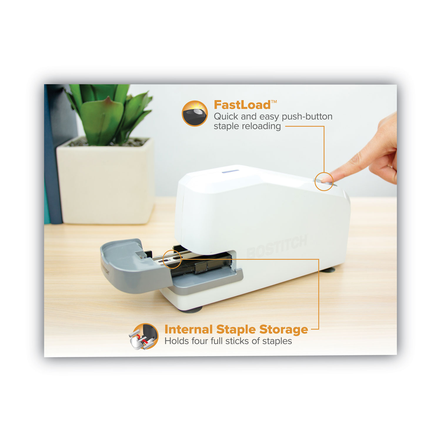 Bostitch® Impulse 25 Electric Stapler, 25-Sheet Capacity, White