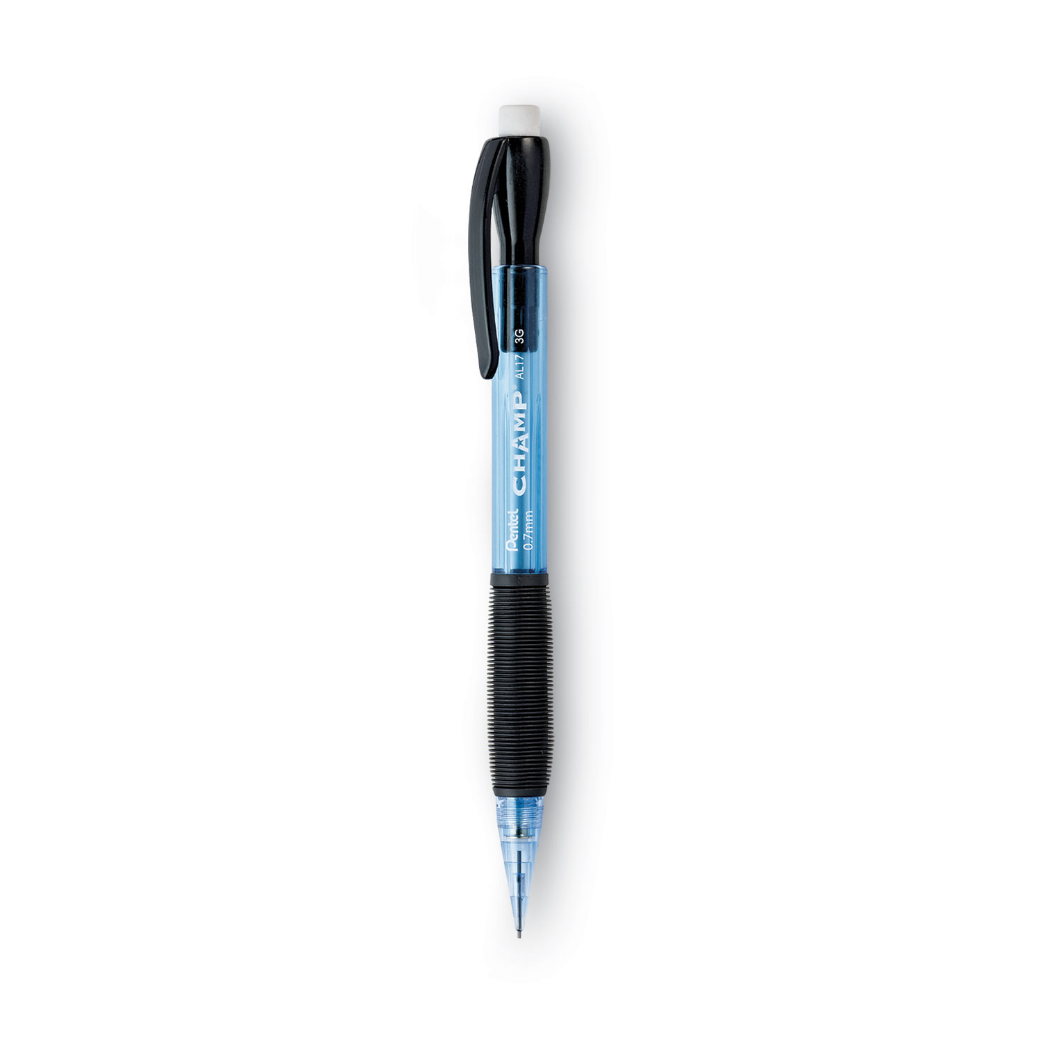 Pentel® Champ Mechanical Pencil, 0.7 mm, Blue Barrel, Dozen