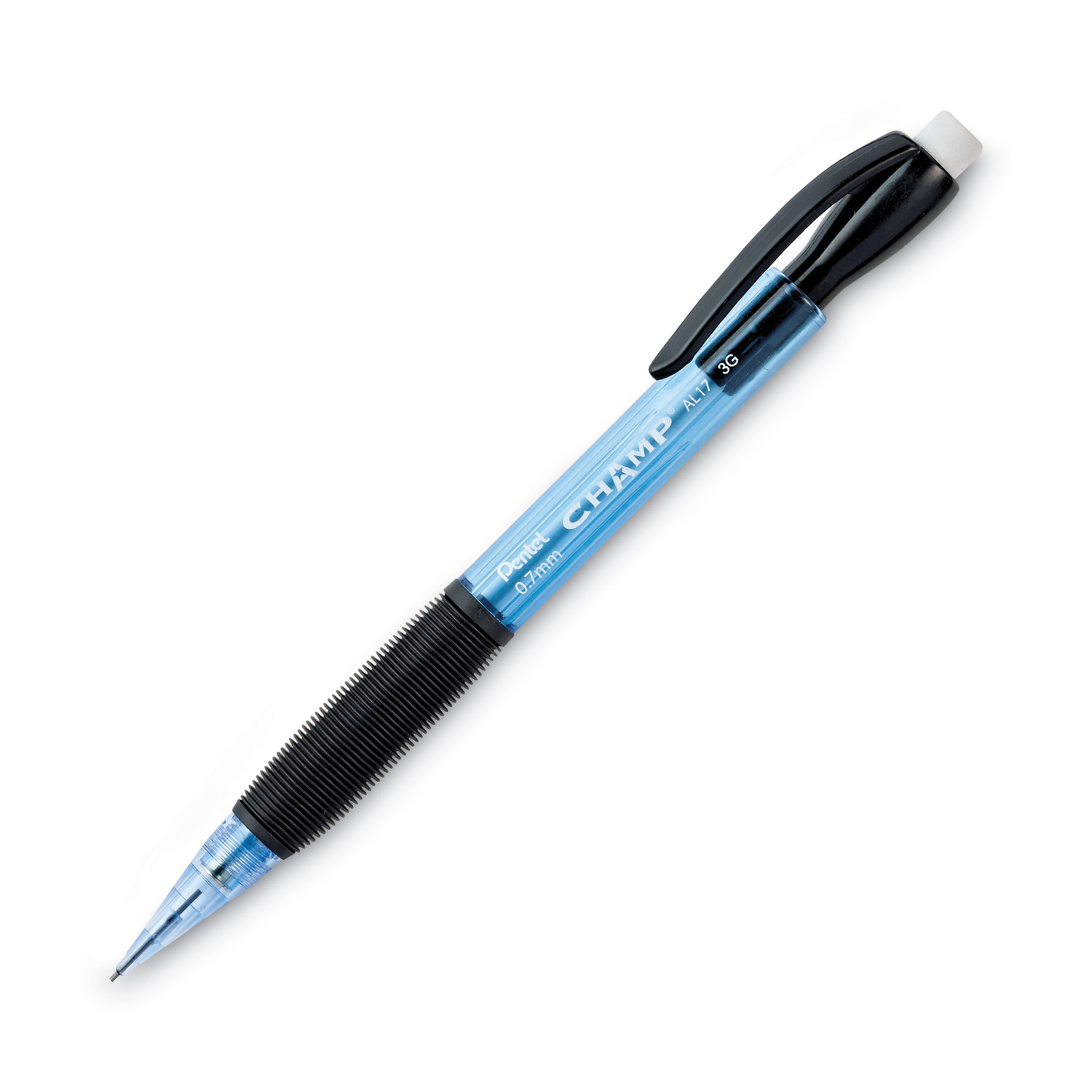 Pentel® Champ Mechanical Pencil, 0.7 mm, Blue Barrel, Dozen