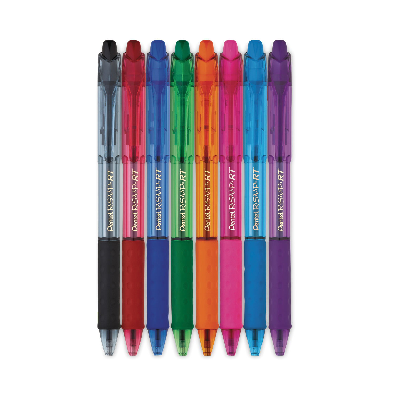 Pentel® R.S.V.P. RT Retractable Ballpoint Pen, 1mm, Clear Barrel, Assorted Ink,