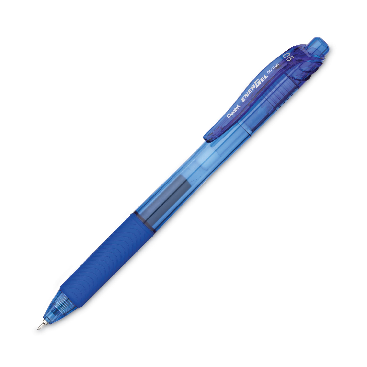 Pentel® EnerGel-X Retractable Roller Gel Pen, .5mm, Blue Barrel/Ink, Dozen