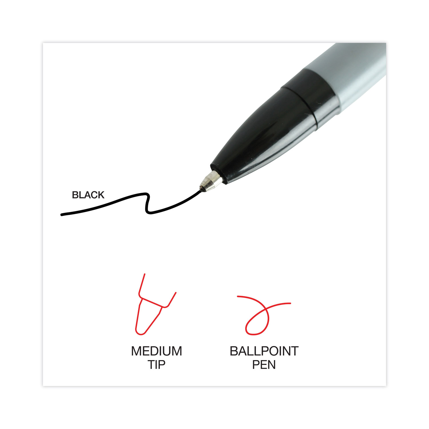 Universal® Economy Ballpoint Stick Oil-Based Pen, Black Ink, Medium, 60/Pack