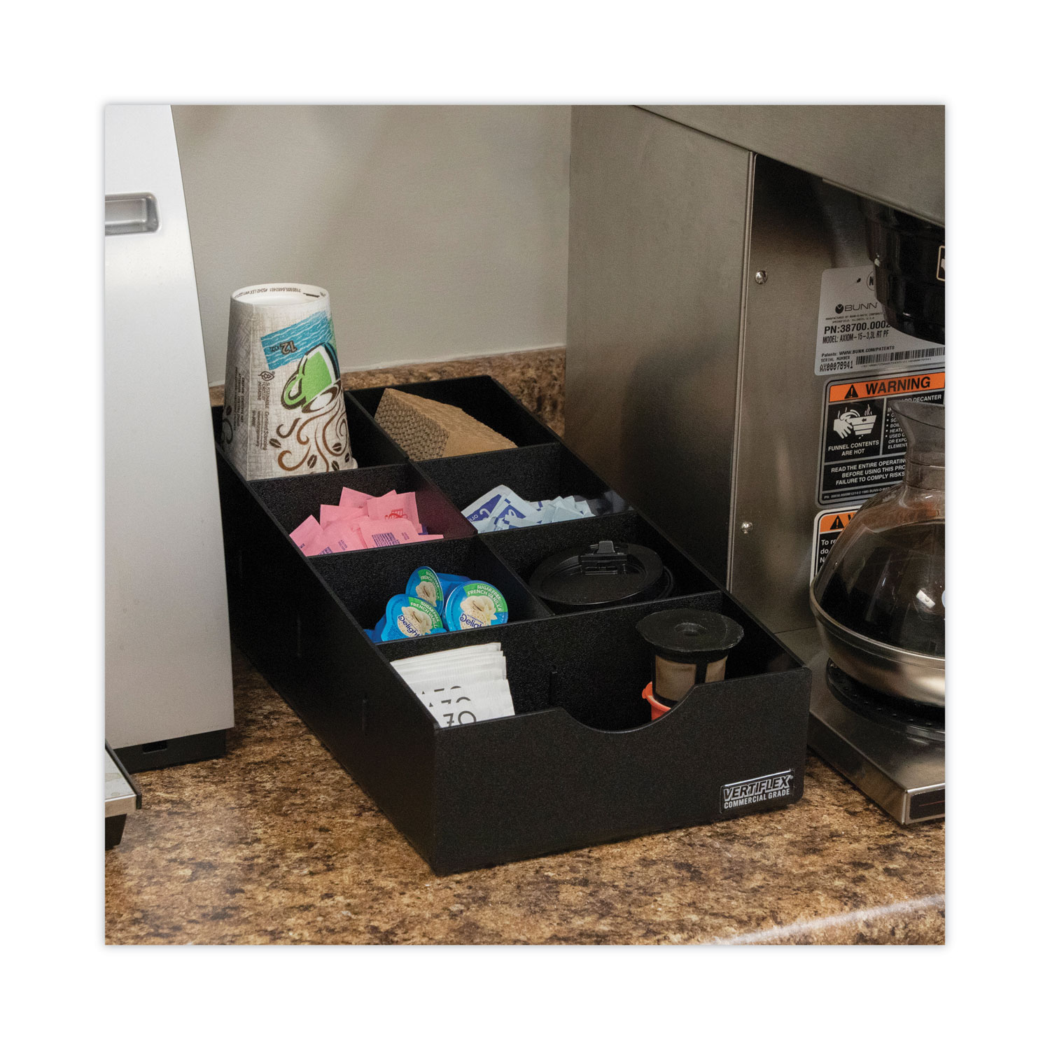 Vertiflex® Condiment Caddy, 8 3/4w x 16d x 5 1/4h, Black
