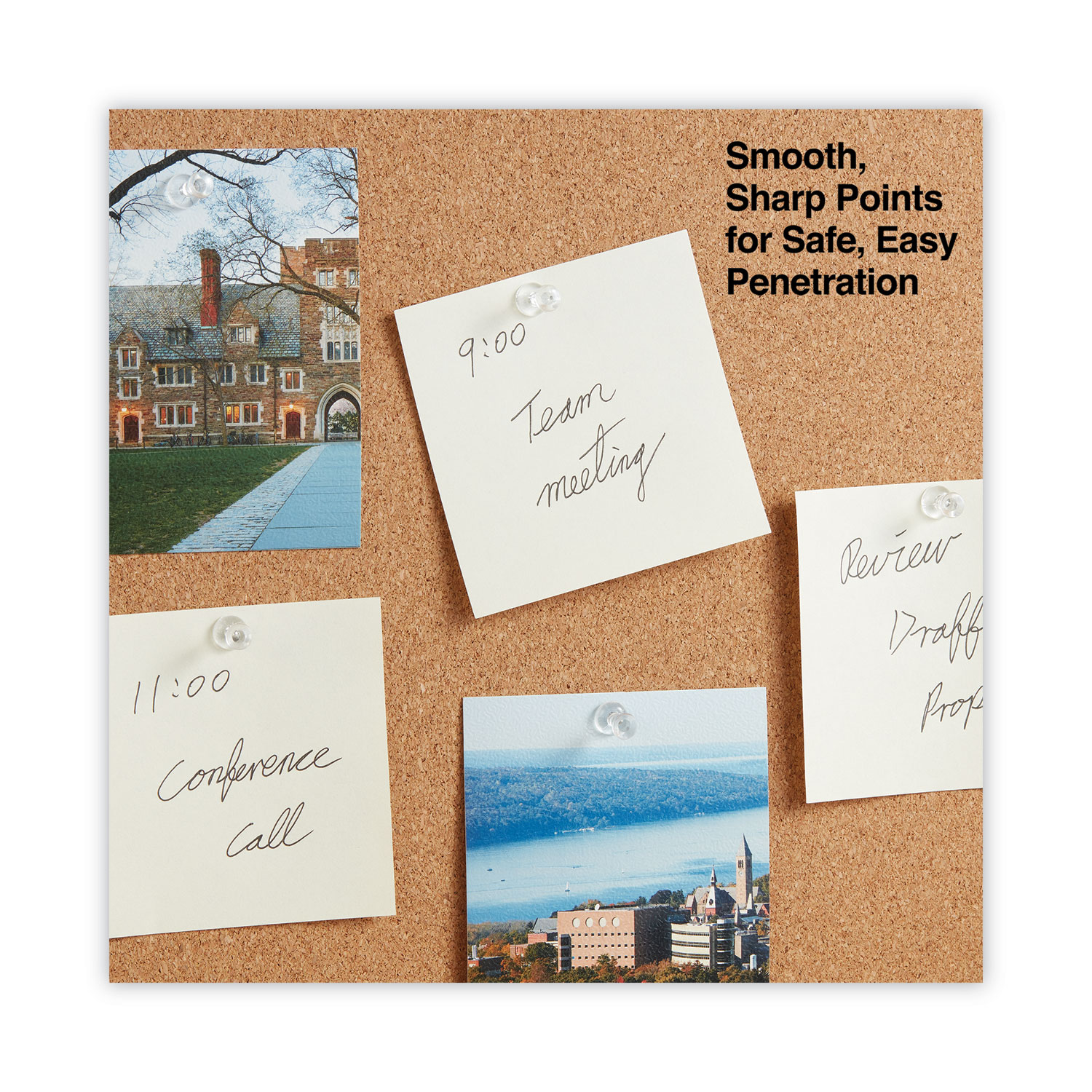 Universal® Clear Push Pins, Plastic, 3/8