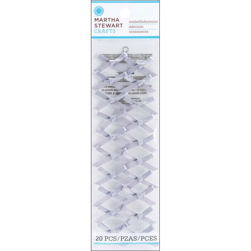 Doily Lace Ribbon Bows 20/Pkg Silver