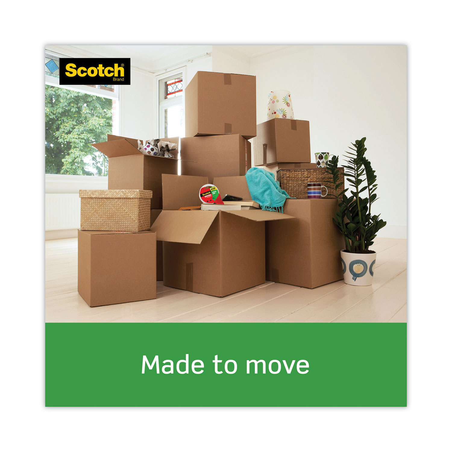 Scotch® Tough Grip Moving Packaging Tape, 1.88