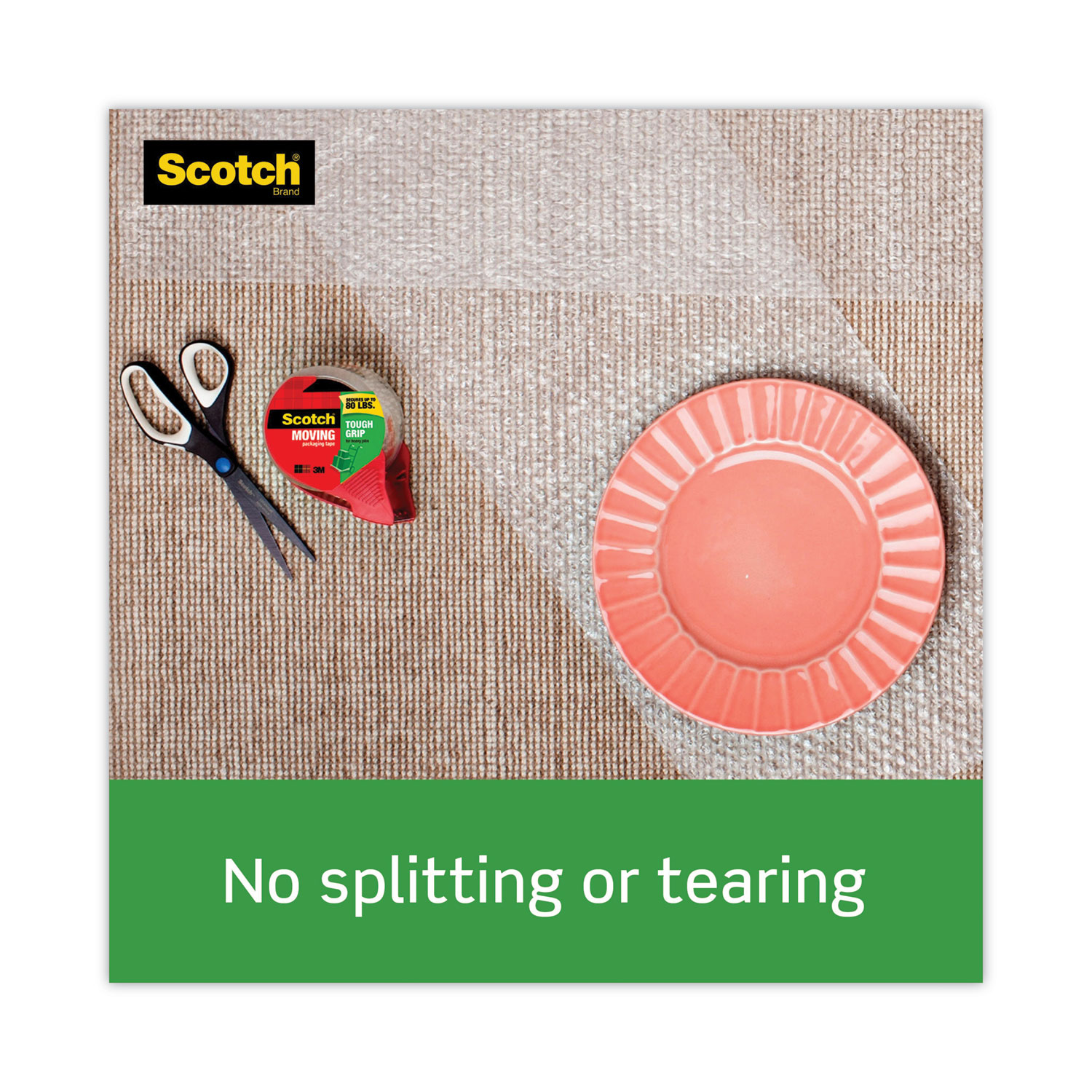 Scotch® Tough Grip Moving Packaging Tape, 1.88